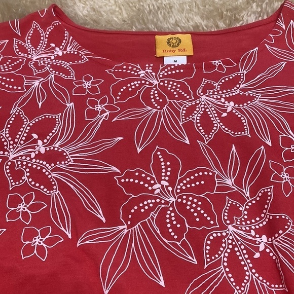 Ruby Rd hot tropics twist knit hem top size M - Picture 4 of 8